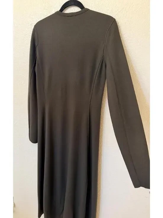 New Rag & Bone Yan Long Sleeve Wool Sweater Dress in Army Size 8 - Picture 10 of 13